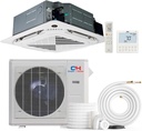 Cooper & Hunter 24,000 BTU Ceiling Cassette Ductless Mini Split Air Conditioner & Heat Pump – 22 SEER2 – Includes 16FT Installation Kit & Wall Thermostat – Cooling & Heating Inverter System