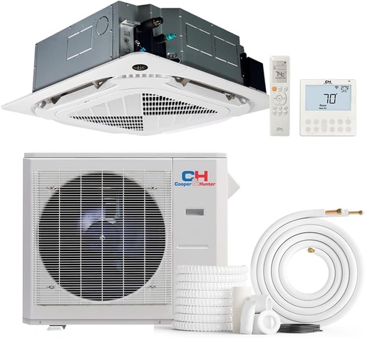 [BRSREFALCAAR63Y4] Cooper & Hunter 24,000 BTU Ceiling Cassette Ductless Mini Split Air Conditioner & Heat Pump – 22 SEER2 – Includes 16FT Installation Kit & Wall Thermostat – Cooling & Heating Inverter System