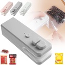 Mini Bag Sealer Heat Seal Tool, Upgraded 2 in 1 Rechargeable Portable Handheld Vacuum Food Sealer 2024 Portable Mini Sealing Household Machine for Snacks Vegetable Fresh Storage (Grey)