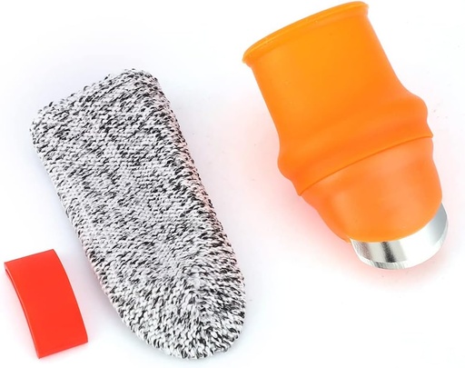 [BRSREGL4BECGYCDU] Jeanoko Thumb Cutter Finger Picker, Thumb Harvesting Tool for Fruits Vegetables with Soft Silicone Finger Cot (Men - Short Knife - Level 5 Anti-Cut Index Finger)
