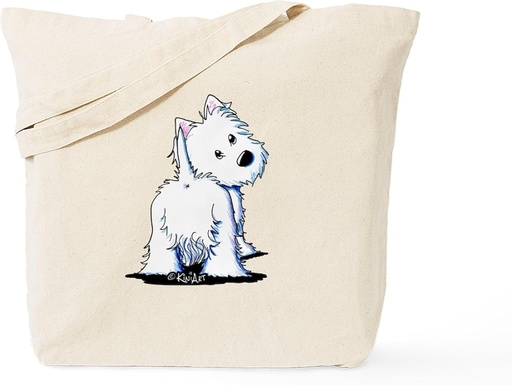 [BRSWGAAEOR7WM3LG] CafePress KiniArt Fluffybutt Westie Tote Bag Reusable Natural Beige Canvas Shopping Bag