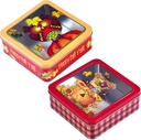 FLOMO Thanksgiving Harvest 7" Square Cookie Tin Storage Box, 2 Designs