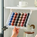 Coffee Pod Capsule Drawer Organizer,Compatible with Nespresso Original Pods, 30-Capacity Clear Drawer Organizer & Stand,for Under Cabinet Pod Storage Holder & Accessories