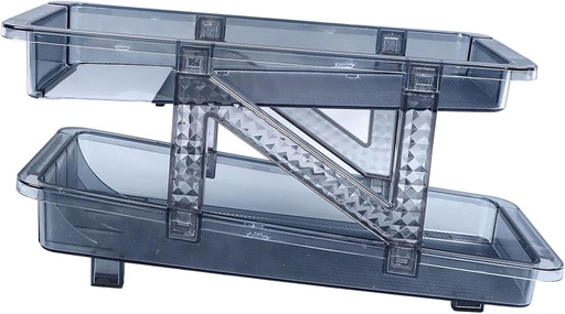 [BRSRAZT3OIHAEDI3] Auto Rolling Soda Can Dispenser, Blue Organizer Dispenser 2 Tier Tunable Width Drink Container Holder for Fridge