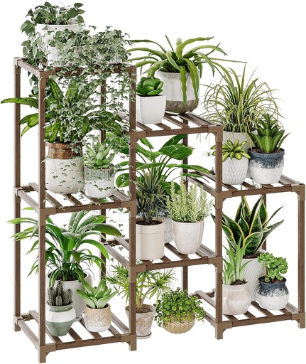 [BRSW2YD2O4HAKAL3] Bamworld Plant Stand Indoor Plant Shelf Outdoor Wood Plant Rack for Multiple Plants 3 Tiers Ladder Plant Holder for Living Room Patio Boho Home Decor for Gardening