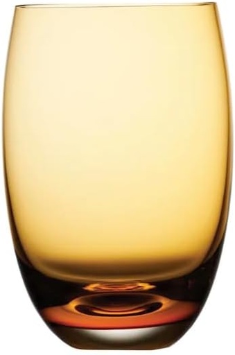 [BRSRAAL7AQORMEQ6] Nude Colored O Set of 4 glasses 13.5 oz, Crystal Tumblers Glasses | Lead-Free|, Cocktail, Beer, Water, Juice, Iced Tea, Juice Glassware for Home (Amber, 13.5 Oz)