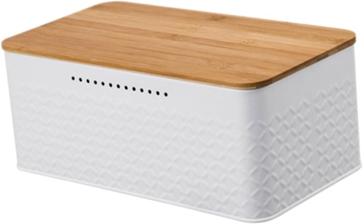 [BRSREED2OR4G2E37] Cabilock Bread Bin for Kitchen Countertop Sturdy Iron Bread Box Bamboo Large Storage Container