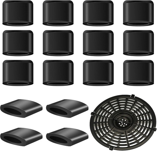 [BRSROYYQBMAQIAYZ] Air Fryer Rubber Bumpers, 16 Pcs Silicone Feet Replacement Parts, Non-Scratch Protective Covers for Grill Pan Tray