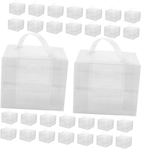 [BRSREZT5OIIBEYD3] PRETYZOOM 10pcs Cake Packaging Boxes Handle Dessert Containers for Bakery Mousse and Cupcake Storage Easy to Assemble and Portable