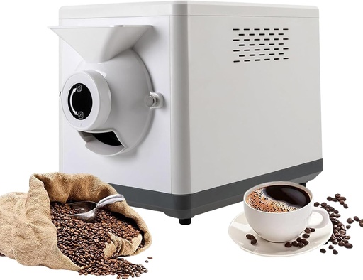 [BRSREHY3OYCGEADH] Electric Coffee Roaster Machine, Temperature Control(100-250°C) + Timer(5-60 Minutes), Efficient Heat Dissipation, for Home & Commercial Automatic Baking White