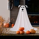 LED Halloween Dog Ghost Decorations Outdoor Spooky Glowing Floating Dog Ghost with 6h Timer, Battery Powered Scary Halloween Decor for Porch Yard Garden Indoor Trick or Treat Party