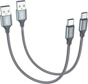 [2-Pack, 1ft] Short USB Type C Cable,Portable USB-C Charger Nylon Braided Fast Charging Cord Compatible iPhone 17/16 Pro Max Android Samsung Galaxy S20 S10 S9 S8 Plus S10E Note 20 10 9 8