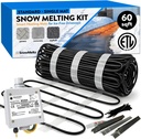 Heated Driveway System 60 Sqft - 240V, 37 Watts per Sqft Heated Snow Melting Mats Outdoor Driveway Heater for Snow Melting Mats Walkway, Ice Melt Mat for Steps, Auto Moisture & Temperature Activator