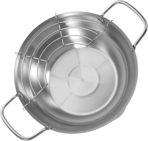 [BRSRAGA2DIMW2A32] Mikinona 1pc Mini Non-stick Tempura Fryer Pot Japanese Style Deep Fryer Drainer for Healthy Cooking for Use Easy to Clean and Use