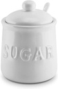 Kovot 10 oz Ceramic Sugar Jar & Spoon Set - Stylish White Canister for Kitchen Storage and Serving