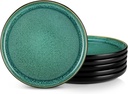 vancasso PLAYA Dinner Plates Set of 6, 10.25 Inch - Ceramic & Stoneware Plates, Microwave & Oven Safe, Trendy Green Tableware for Modern Dining, Durable Dishwasher Safe Design