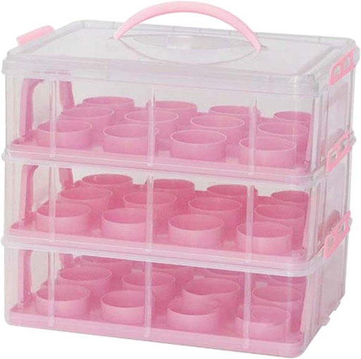 [BRSREY3QBEOWCADB] Cupcake Carrier Cupcake Container Cupcake Box with Lid Reusable Cupcake Keeper Dessert Holder Box for Pastry Pies Cheesecakes, Pink
