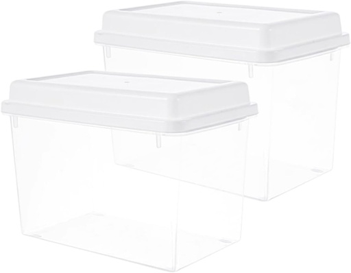 [BRSREEDRAQCR4ETV] 2pcs Clear Bread Storage Container Airtight Fresh Keep Box for Kitchen Versatile Organizer for Bread Snacks and Food Stylish Maintain Cleanliness