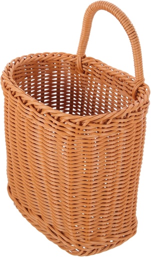 [BRSROBAFDMFQ4FIU] Nursery Decor Imitation Rattan Wall Storage Basket Kitchen Hanging Basket for Living Decorative Shelf