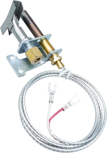 [BRSRAGQ7CF6RA23X] Pilot Burner and Thermopile Assembly for NG/LPG Applications, 3-Way Flame Pattern Pilot Burner with 36 inch Aluminum 250-750 MV Thermopile for New Deep Fryer