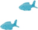 Angoily 2pcs Fish Handle Door Knob Drawer Knobs Kitchen Cabinet Door Handles Colorful Decor Cartoon Ceramics Grass Carp