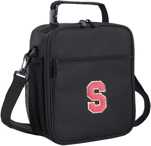 [BRSREZQECUHRGCAU] ELEFOCUS Initial Insulated Lunch Box For Womens/Mens Work，Personalized Monogrammed Lunch Bag With Adjustable Shoulder Strap For Teen Adult/Preppy,Birthday Gift