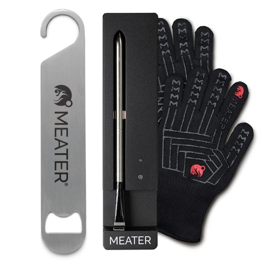 [BRSRE2Q3CV6G2332] MEATER SE Bundle: Smart Wireless Meat Thermometer for Everyday Cooking with Heat-Resistant Mitts & Bar Blade Opener | Bluetooth Range for Oven, Stovetop, Air Fryer & More | 50+ Recipes in App