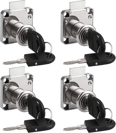 [BRSWYFIFAAIQMGT7] Tanice 4 Pack Furniture Security Lock Zinc Alloy Cylinder Cupboard Drawer Lock with 8 Keys for Door Cabinet Mailbox Drawer Cupboard Household Office