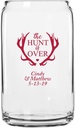 Personalized Color Printed Beer Can Glass - The Hunt Is Over - Red - 144 pack