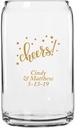 Personalized Color Printed Beer Can Glass - Cheers - Gold - 144 pack