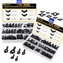Siptenk 200PCS Black Wing Nuts, Metric & SAE Wingnuts 13 Assorted Sizes Carbon Steel Zinc Plated Butterfly Wing Nut M4-M12#6-32 - 3/8"-16 Fasteners Hardware Assortment Kit