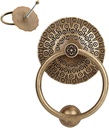 Classic Brown Door Knocker - Antique Bronze Finish Round Pull Ring for Front Door Indoor/Outdoor Use Decorative Hardware for Home Entryway and Cupboard
