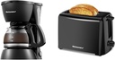 Elite Gourmet 4-Cup Coffee Maker, 2-Slice Cool Touch Toaster with Extra Wide Slots and 6 Browning Settings Bundle