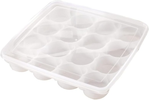 [BRSROCDROV6RUEQ2] 16grid Cavity Food Storage Organizer Cupcake and Sushi Holder for Refrigerator Food-grade Material Stackable Design for Picnics and Parties White