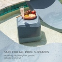 Aqua Outdoors - Small Side Table - for Inside Pool, Sun Shelf & Patio Surfaces - Designed for Shallow Shelves Up to 10” - Compatible with All Pools - Poolside & Sun Deck Tanning - Sandstone Granite
