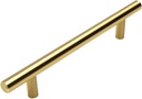 Cosmas 10 Pack 305-128BB Brushed Brass Cabinet Hardware Euro Style Bar Handle Pull - 5" Inch (128mm) Hole Centers, 7-3/8" Overall Length