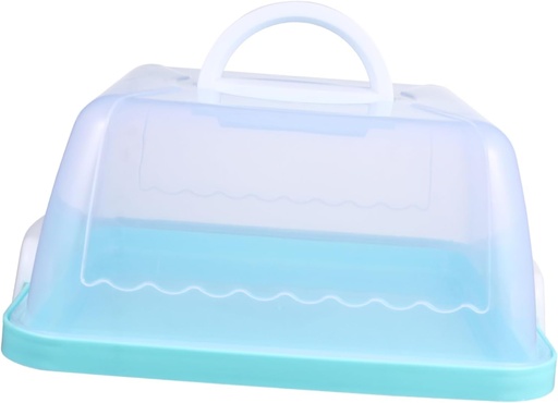 [BRSREGIDA56GMFLB] Transparent Square Cake Box with Handle Portable Birthday Cake Packaging Container Thickened Plastic Organizer for Parties and Events Secure Storage with Lid for Muffins and