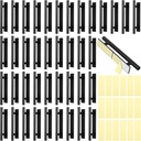 40 Pack Peel and Stick Cabinet Handles, ABS Plastic Adhesive Cabinet Handles Self-Stick Push Pull Helper Stick on Drawer Pulls for Kitchen Cabinets Closet Drawer Door Furniture Handle - Black