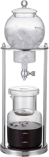 [BRSRE2Y6BUAQOAY7] Cold Brew Drip Tower with Adjustable Water Flow,Premium Cold Brew Drip Tower - 600ml Iced Coffee Maker, Stainless Steel & Borosilicate Glass, Slow Brewing System for Rich, Smooth Flavor - Pe