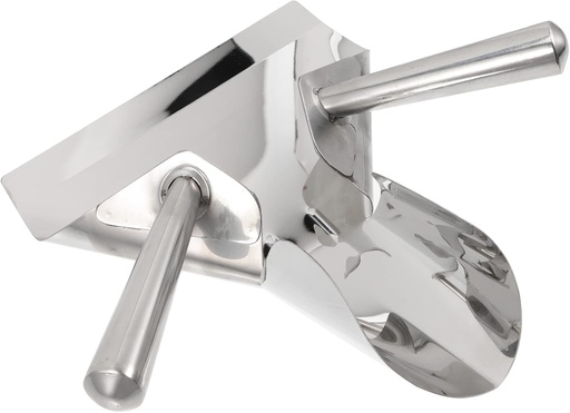[BRSREEI5CQFQAG34] STOBAZA Stainless Steel Food Scoop with Dual Handles Versatile French Fry and Popcorn Shovel for Home and Commercial Use for Quick Scooping and Packing Snacks