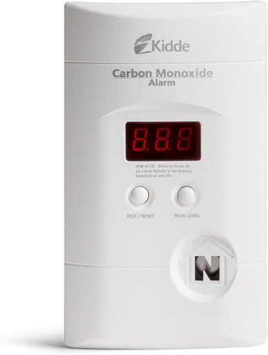 [BRSWIYTZOEDWY33M] Kidde Carbon Monoxide Detector, Plug In Wall with 9-Volt Battery Backup, Digital LED Display