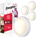 Energizer LED Tap, 4 Pack, Push, Battery Operated, Touch, Stick On Lights, Wireless, Puck, Under Cabinet Lighting, Perfect for Closets, Kitchen and More, 48958-P1