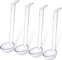 TIESOME 4 Pcs Clear Small Ladle 8.27 Inches Long Handle Ladles for Serving Spoons Mini Plastic Ladle for Dressings Soup Punch Bowl Fruit Juices Cocktail Party Catering
