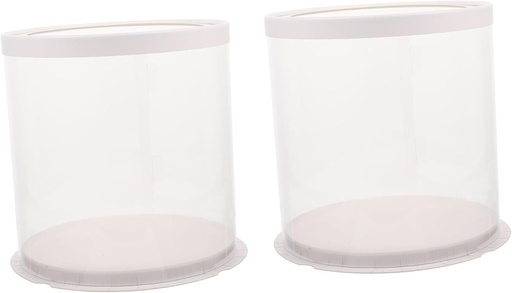 [BRSREZ36CB4AA3TK] HAKIDZEL 2pcs Cake Box Portable Birthday Cake Carrier Transparent Lid for Storing and Transporting Desserts for Celebrations