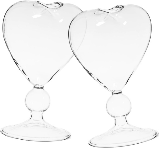 [BRSRACQLDMAWACIU] DECHOUS 2pcs Heart-shaped Cocktail Goblets Elegant Glass Cups for Parties Weddings Celebrations Unique Heart Design for Wine Whiskey Beverages