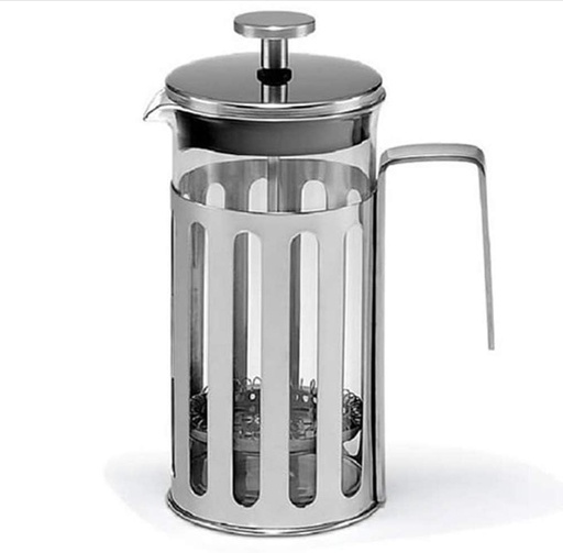 [BRSWYHQLAENG2YDJ] LIMEI-ZEN Coffee Press Glass Press Pot Stainless Steel Filter Press Coffee French Filter Press Heat-resistant Tea Maker Coffee Maker (Color : Silver, Size : 350ml) having a coffee
