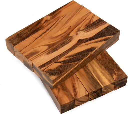[BRSWG2QCDIIAKAA6] Legacy Woodturning, Goncalo Alves/Tigerwood Ebony Wood Pen Blank, 3/4" x 3/4" x 5", Pack of 10