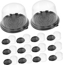 SOLUSTRE 50Pcs Clear Plastic Cake Containers with Lids Compact Lightweight Dessert Boxes for Party Favors Bakery Packaging Takeout Cake Storage and Transport