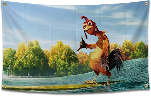 [BRSRMCT2CEPQE3TB] Chicken Flag Funny Poster Durable Man Cave Wall Flag with 4 Brass Grommets 3x5 Feet Tapestry for College Dorm Room Decor,Outdoor,Bedroom, Parties gifts, travel, filming,events,festivals.. high-resolution banner