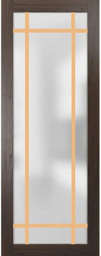 [BRSRAGALAUBWAEL6] SARTODOORS Slab Barn Door Panel | Planum 2113 Chocolate Ash with Frosted Glass | Sturdy Finished Doors | Pocket Closet Sliding